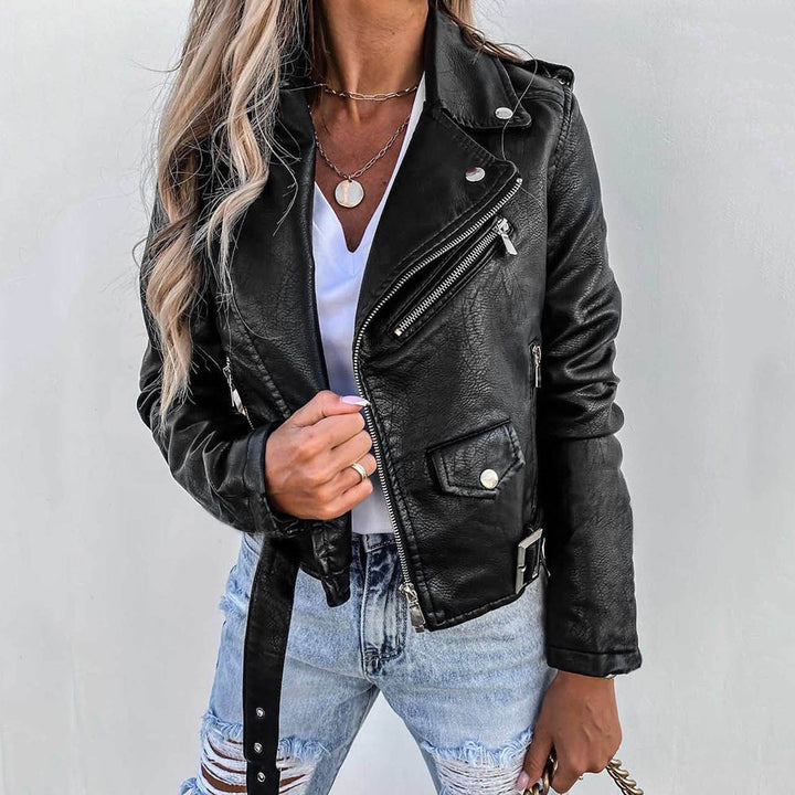 Chaqueta Corta Informal Para Mujer | Cremallera Frontal