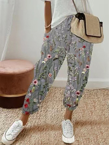 Pantalones Casuales Con Dobladillo Enrollado Para Mujer | Verano