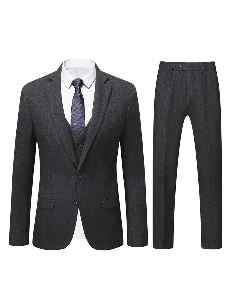 Traje Para Invitado De Boda Clásico Formal De Tres Piezas Para Hombre | Corte Ajustado