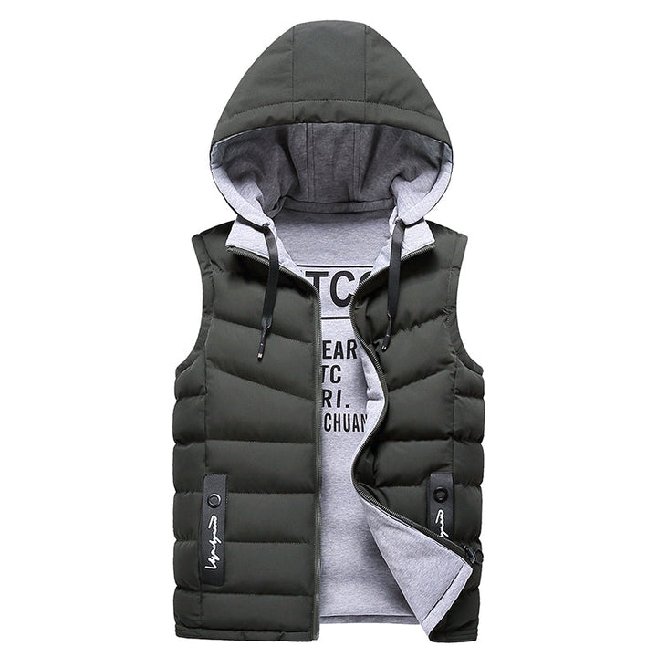Chaleco acolchado con capucha para hombre | Sin mangas