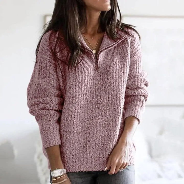 Jersey De Mujer Con Media Cremallera | De Punto