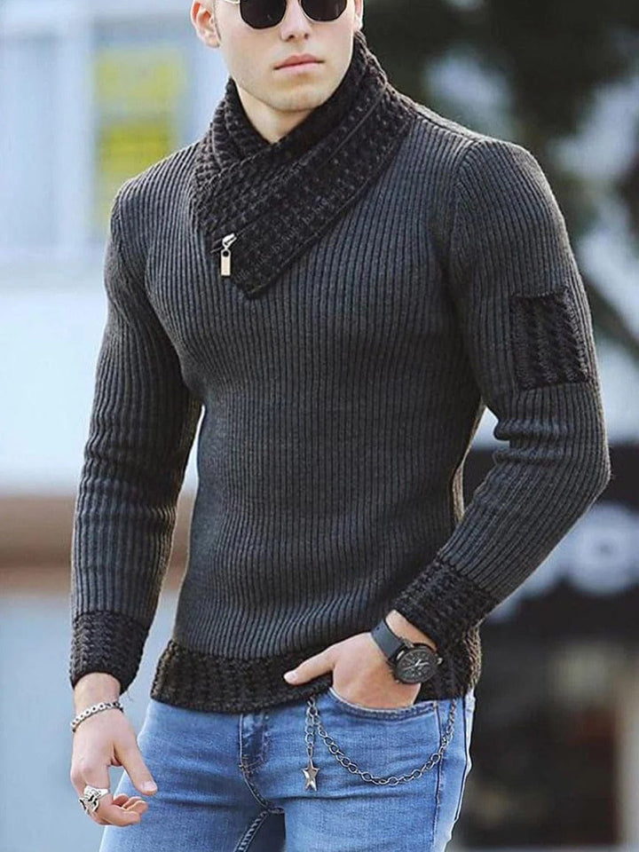 Jersey De Manga Larga De Punto Para Hombre | Corte Ajustado