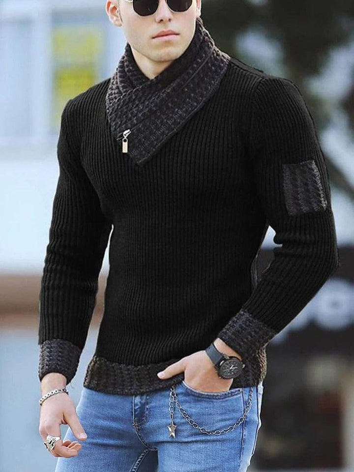 Jersey De Manga Larga De Punto Para Hombre | Corte Ajustado