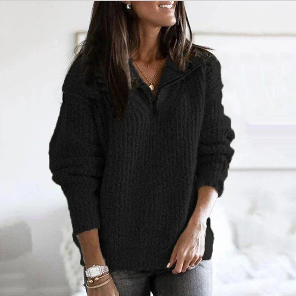 Jersey De Mujer Con Media Cremallera | De Punto