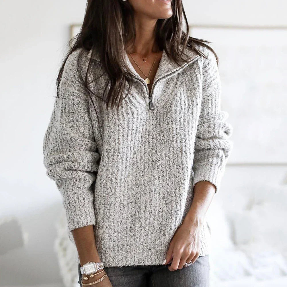 Jersey De Mujer Con Media Cremallera | De Punto