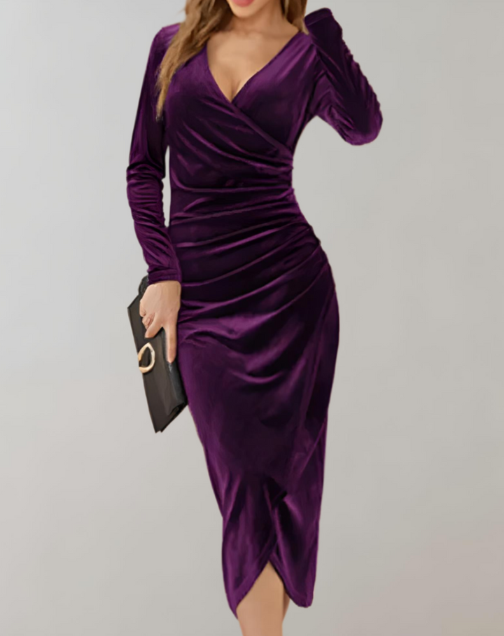 Elegante Vestido Envolvente De Mujer | Midi