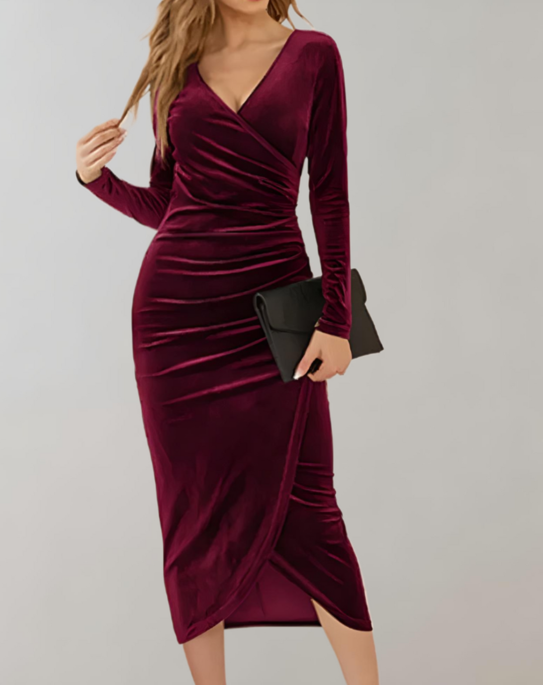 Elegante Vestido Envolvente De Mujer | Midi