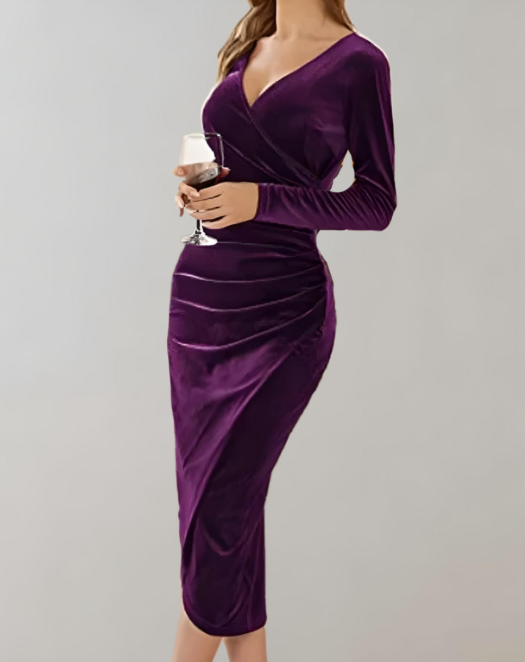 Elegante Vestido Envolvente De Mujer | Midi