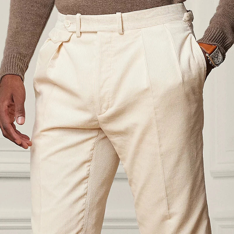 Pantalón Plisado Clásico De Hombre | Cintura Alta