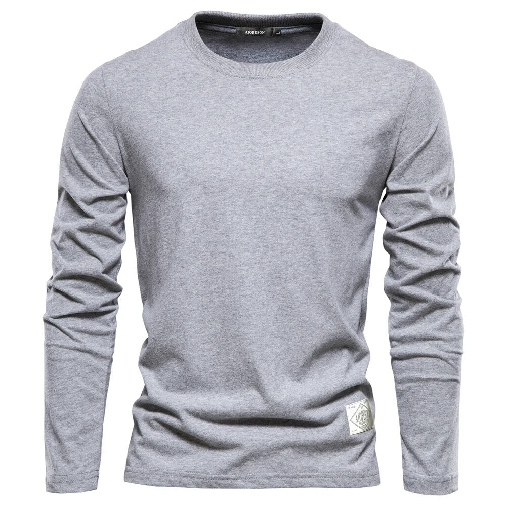 Camiseta Informal De Cuello Redondo Para Hombre | Mangas Largas