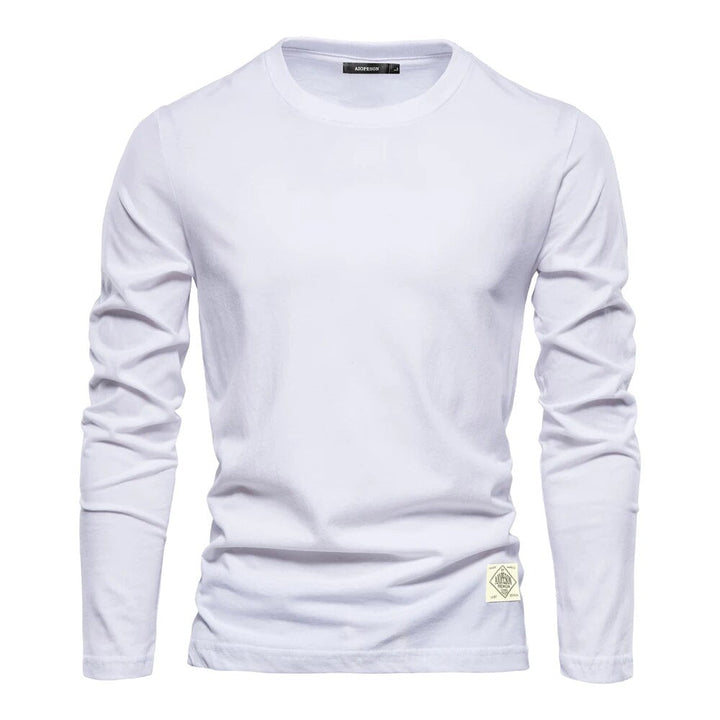 Camiseta Informal De Cuello Redondo Para Hombre | Mangas Largas