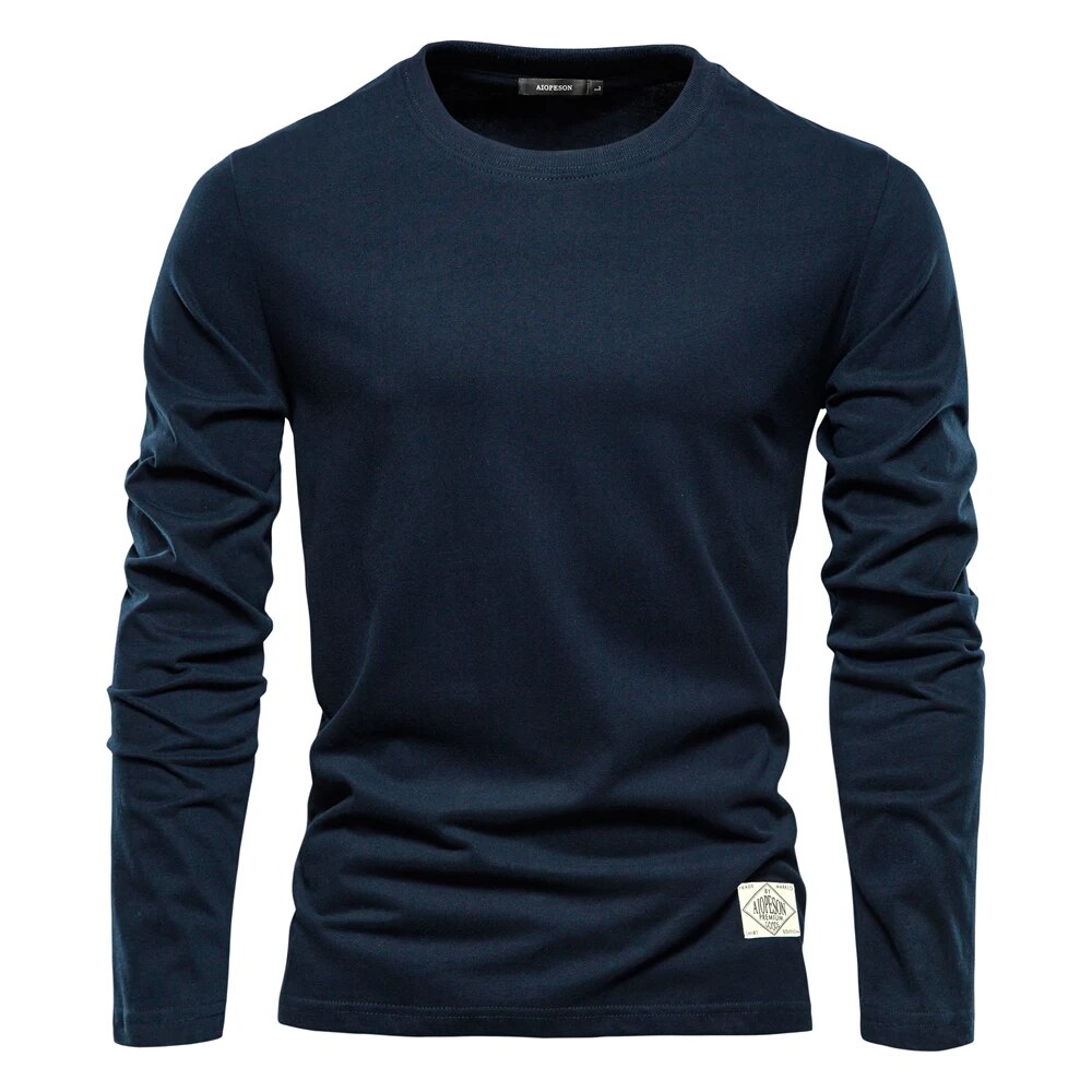 Camiseta Informal De Cuello Redondo Para Hombre | Mangas Largas