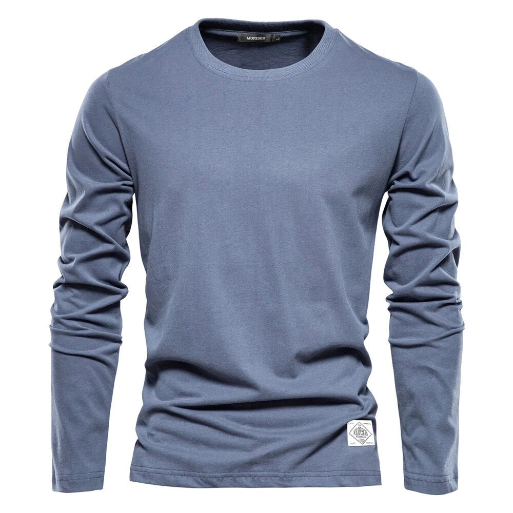 Camiseta Informal De Cuello Redondo Para Hombre | Mangas Largas