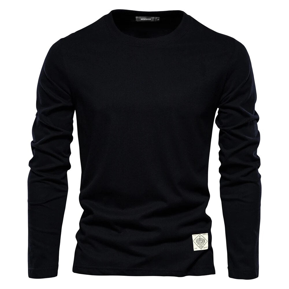 Camiseta Informal De Cuello Redondo Para Hombre | Mangas Largas