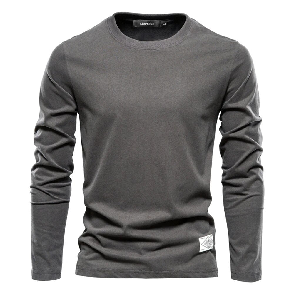 Camiseta Informal De Cuello Redondo Para Hombre | Mangas Largas