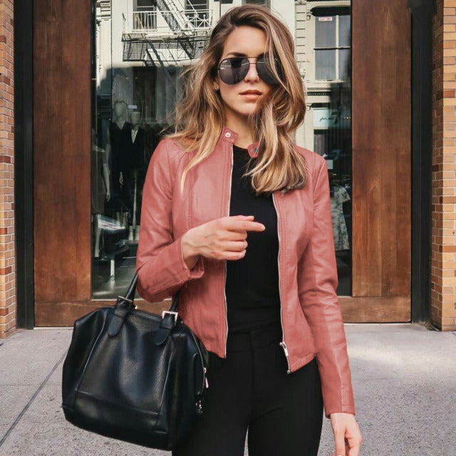 Chaqueta Moderna Informal Con Cremallera Para Mujer | Corta