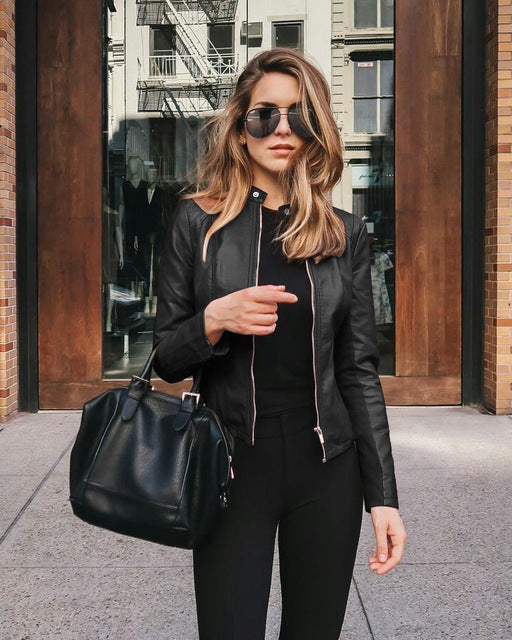 Chaqueta Moderna Informal Con Cremallera Para Mujer | Corta