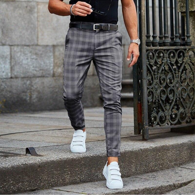 Pantalones Chinos A Cuadros Para Hombre | Corte Ajustado