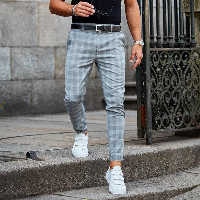 Pantalones Chinos A Cuadros Para Hombre | Corte Ajustado