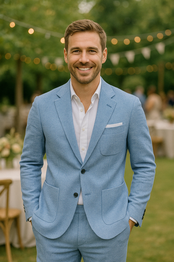 Traje De Dos Piezas Para Invitados A Bodas Para Hombre | Corte Ajustado