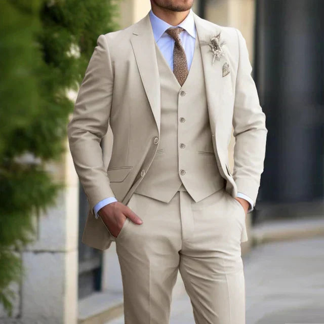 Traje De Tres Piezas Para Invitados A Bodas Para Hombre | Clásico