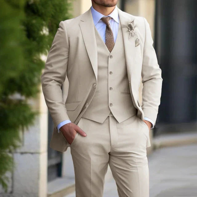 Traje De Invitados De Boda De 3 Piezas | Corte Moderno