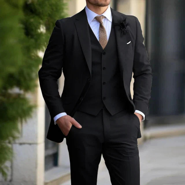 Traje De Tres Piezas Para Invitados A Bodas Para Hombre | Clásico