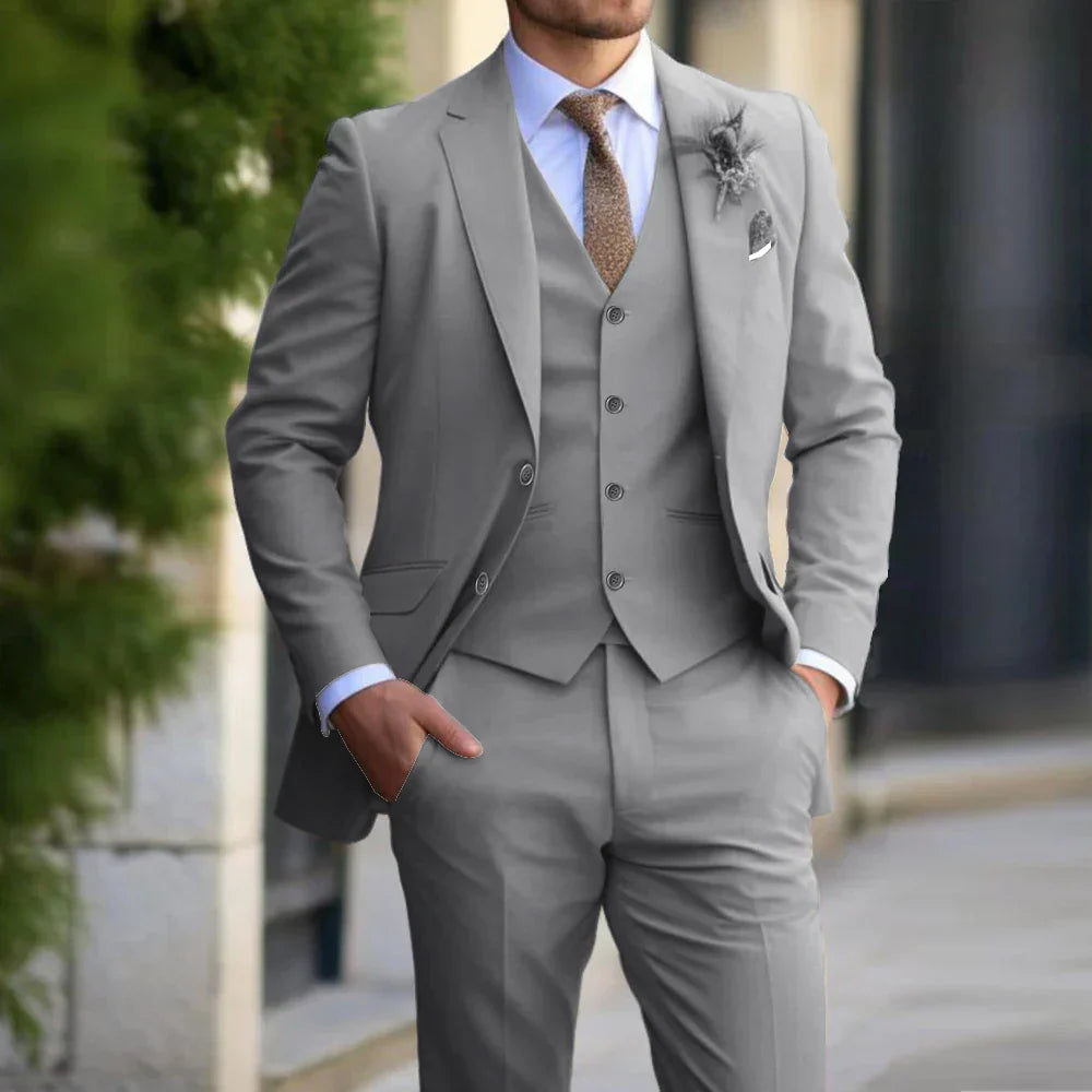 Traje De Invitados De Boda De 3 Piezas | Corte Moderno