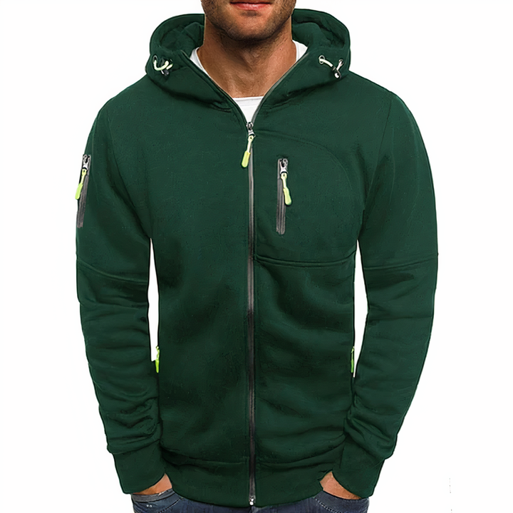 Chaqueta Con Capucha Y Cremallera Para Hombre | Mangas Largas