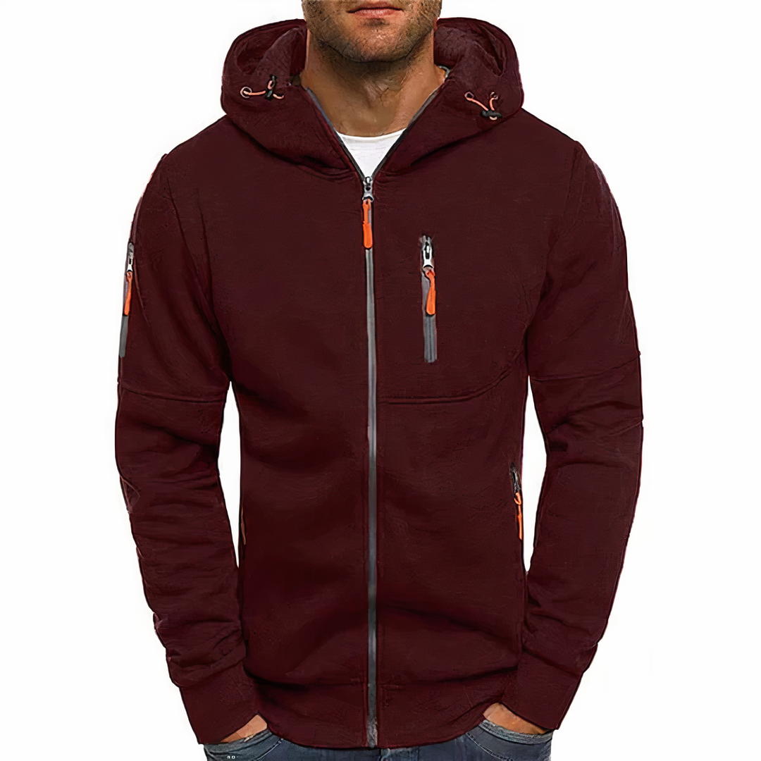 Chaqueta Con Capucha Y Cremallera Para Hombre | Mangas Largas