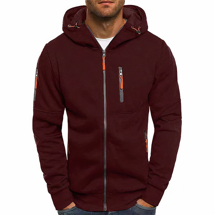 Chaqueta Con Capucha Y Cremallera Para Hombre | Mangas Largas