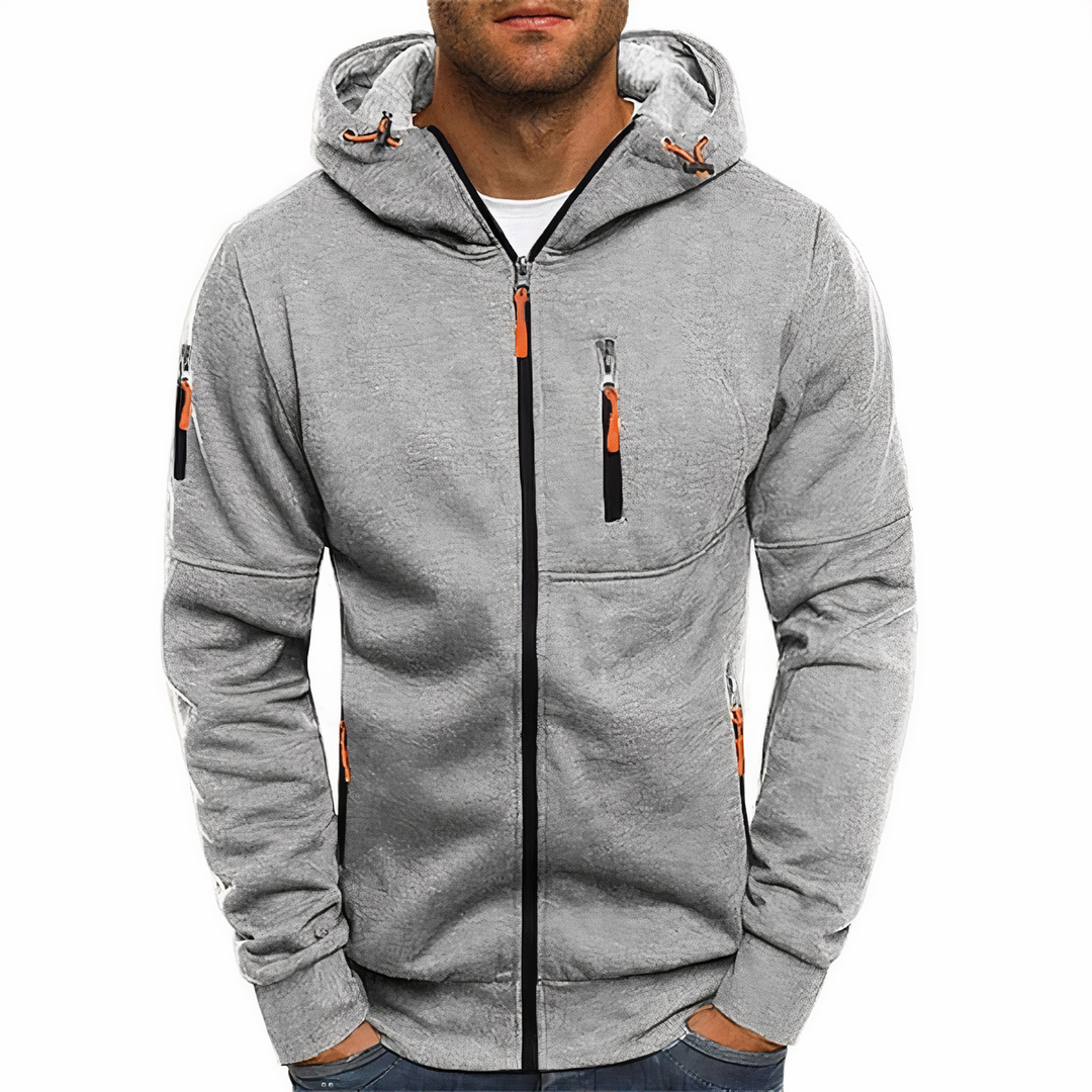 Chaqueta Con Capucha Y Cremallera Para Hombre | Mangas Largas