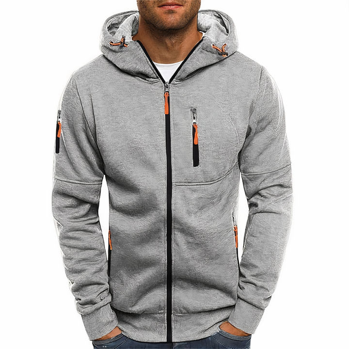 Chaqueta Con Capucha Y Cremallera Para Hombre | Mangas Largas