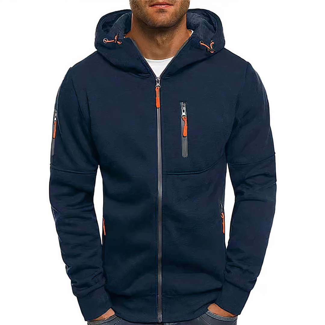Chaqueta Con Capucha Y Cremallera Para Hombre | Mangas Largas