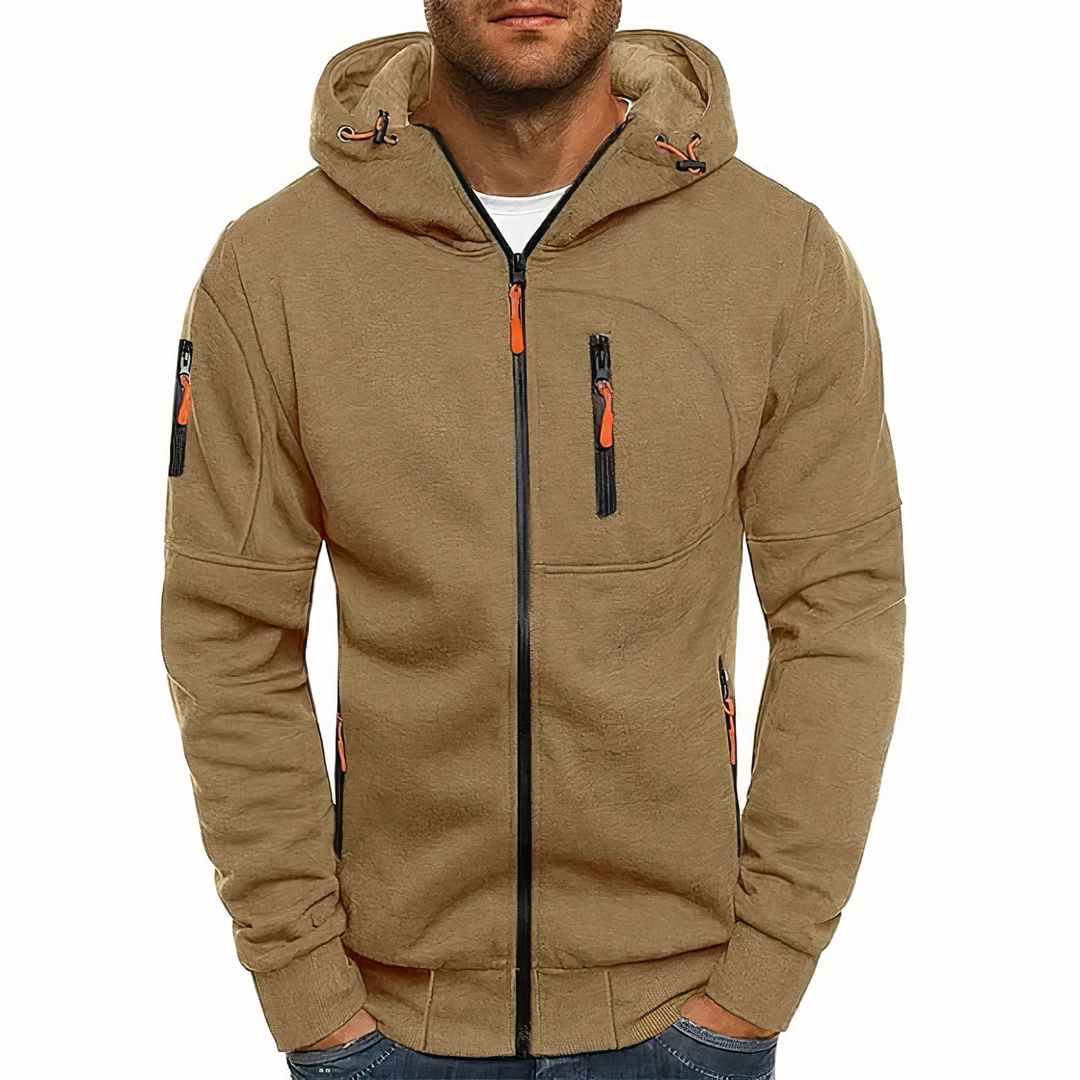 Chaqueta Con Capucha Y Cremallera Para Hombre | Mangas Largas