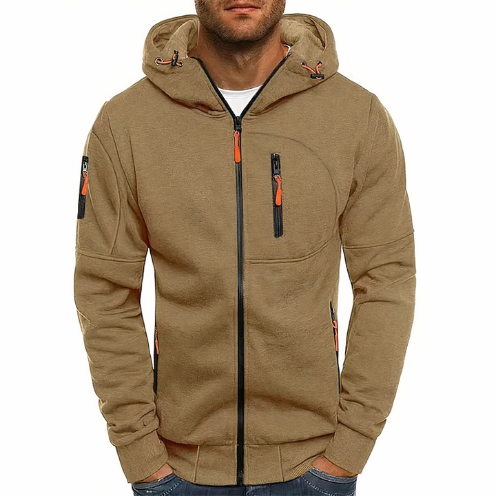 Chaqueta Con Capucha Y Cremallera Para Hombre | Mangas Largas