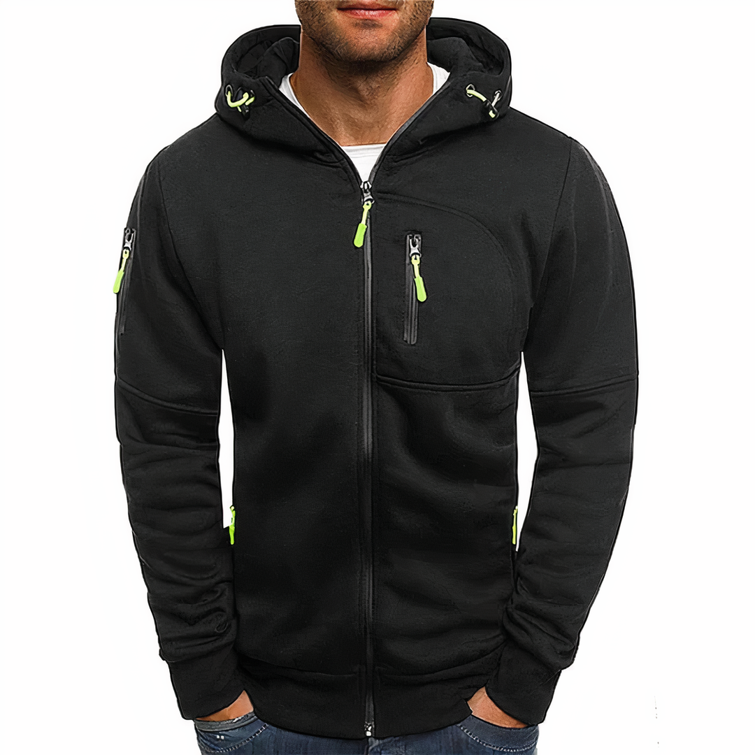 Chaqueta Con Capucha Y Cremallera Para Hombre | Mangas Largas