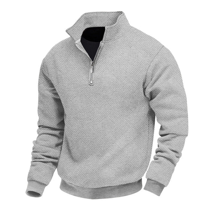 Jersey De Punto De Media Cremallera Para Hombre Con Mangas Largas | Cuello Alto