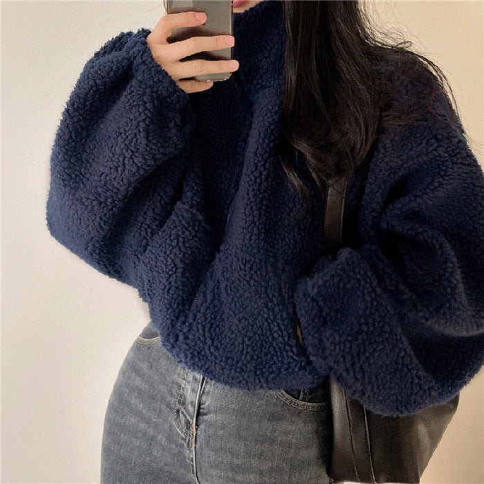 Chaqueta Cálida De Cuello Alto Para Mujer | Cremallera