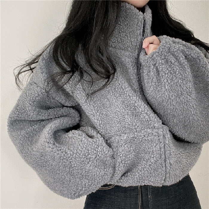 Chaqueta Cálida De Cuello Alto Para Mujer | Cremallera