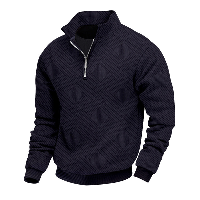 Jersey De Punto De Media Cremallera Para Hombre Con Mangas Largas | Cuello Alto