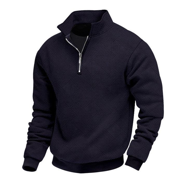 Jersey De Punto De Media Cremallera Para Hombre Con Mangas Largas | Cuello Alto