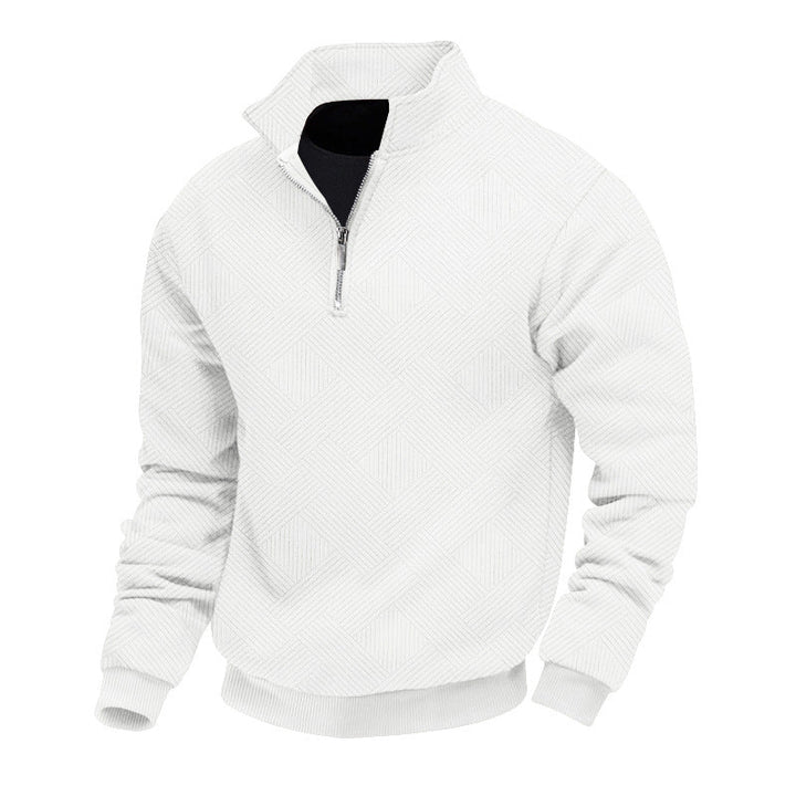 Jersey De Punto De Media Cremallera Para Hombre Con Mangas Largas | Cuello Alto