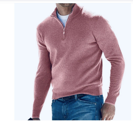 Jersey De Punto Con Media Cremallera Para Hombre | Mangas Largas