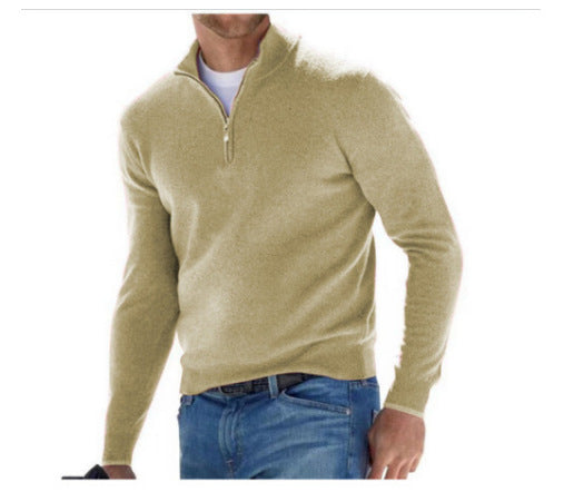 Jersey De Punto Con Media Cremallera Para Hombre | Mangas Largas