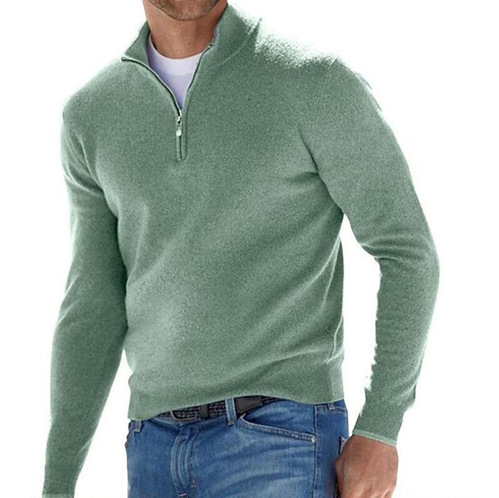 Jersey De Punto Con Media Cremallera Para Hombre | Mangas Largas