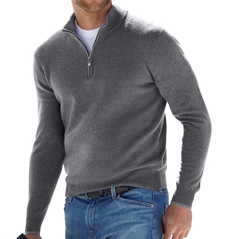Jersey De Punto Con Media Cremallera Para Hombre | Mangas Largas