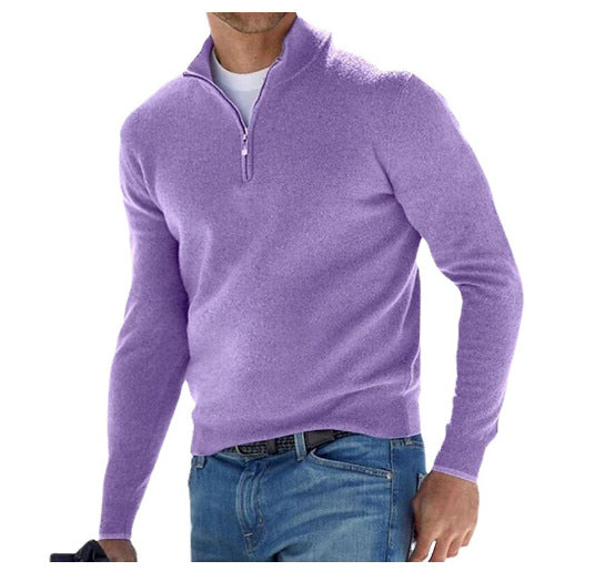 Jersey De Punto Con Media Cremallera Para Hombre | Mangas Largas