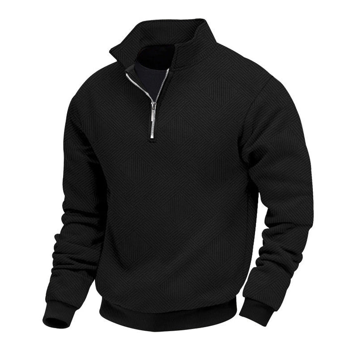 Jersey De Punto De Media Cremallera Para Hombre Con Mangas Largas | Cuello Alto