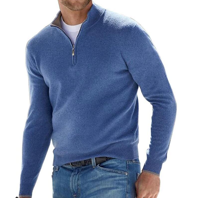 Jersey De Punto Con Media Cremallera Para Hombre | Mangas Largas